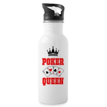 Poker Queen - Water bottle with straw - white - Right