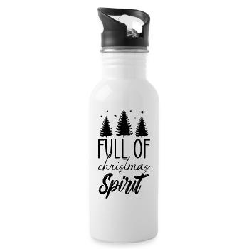 Full of christmas spirit - Water bottle with straw - white - Right