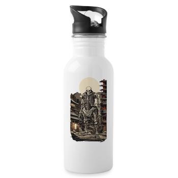 Squelette Yokai dystopique Style Ukiyo-E Manga - Gourde avec paille intégrée - blanc - Droite