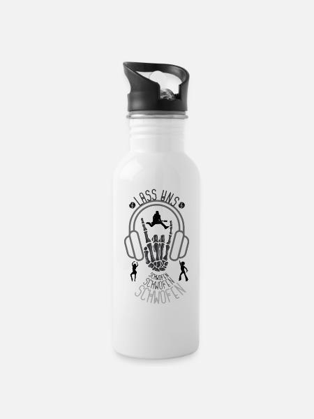 Let's Swoon, Dancing Tshirt, Shirt, Fun - Water bottle with straw - white