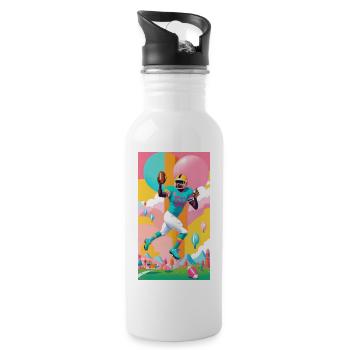 American Football Player Design - Trinkflasche mit integriertem Trinkhalm - Weiß - Rechts