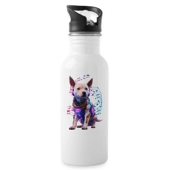 Cyber Chien - Gourde avec paille intégrée - blanc - Droite