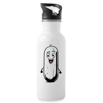 Comic Cucumber - Water bottle with straw - white - Right