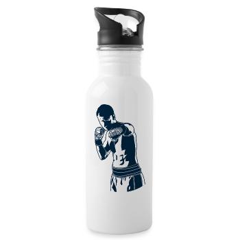 Boxer - Trinkflasche mit integriertem Trinkhalm - Weiß - Rechts