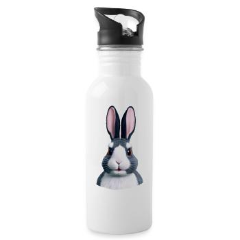 Rabbit - Not only at Easter - Water bottle with straw - white - Right