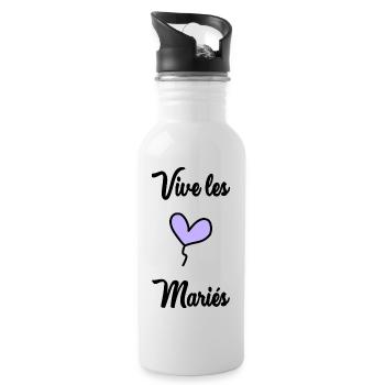 ZUKÜNFTIGE BRAUT. Junggesellinnenabschied. HOCHZEIT. MANNSCHAFT. TEAM BRIDAL - Trinkflasche mit integriertem Trinkhalm - Weiß - Rechts