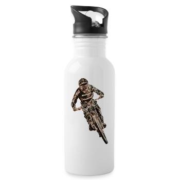 Downhill mountain biking - Water bottle with straw - white - Right
