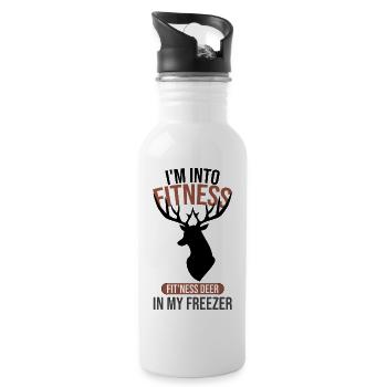 I'm Into Fitness Fit'ness Deer In My Freezer Funny - Water bottle with straw - white - Right