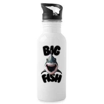 Big Fish - Trinkflasche mit integriertem Trinkhalm - Weiß - Rechts