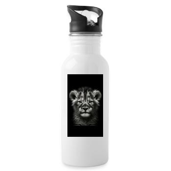 Baby Löwe - Junger König - Lion Young King - Water bottle with straw - white - Right