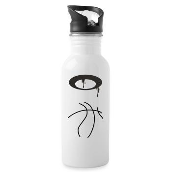Basketball 5 0 06 - Trinkflasche mit integriertem Trinkhalm - Weiß - Rechts
