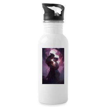 Übernatürliche Monster lieben Fantasie - Trinkflasche mit integriertem Trinkhalm - Weiß - Rechts