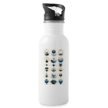 Versions of geometric spheres - Water bottle with straw - white - Right