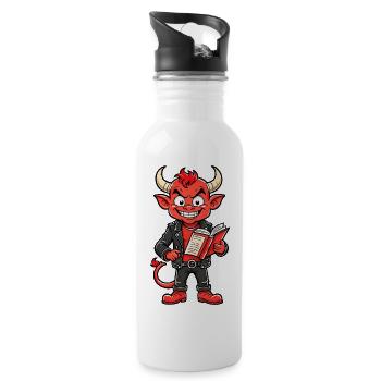 Diable rouge - Gourde avec paille intégrée - blanc - Droite