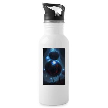 Ancient world of summoning magical geometry - Water bottle with straw - white - Right