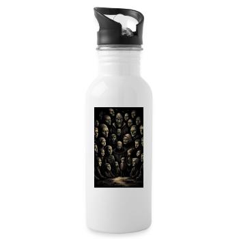 Eerie extended family gathering - Water bottle with straw - white - Right