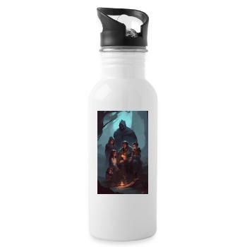 Contes familiaux de dark fantasy - Gourde avec paille intégrée - blanc - Droite