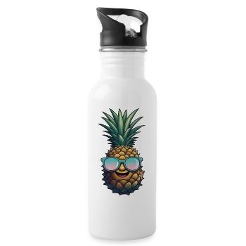 Pineapple Pineapple Cool Sunglasses Gift - Water bottle with straw - white - Right