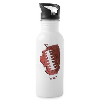 Illinois (United States) | real football | Map - Water bottle with straw - white - Right