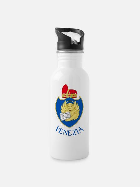 Venezia - Trinkflasche mit integriertem Trinkhalm - Weiß