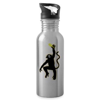 Neugierig auf ein Bier. Professor für Arbeitsrecht - Trinkflasche mit integriertem Trinkhalm - Lightsilver - Rechts