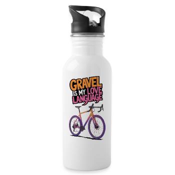 Gravel Cyclisme Amour - Gourde avec paille intégrée - blanc - Droite