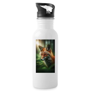 Fuchs - Trinkflasche mit integriertem Trinkhalm - Weiß - Rechts