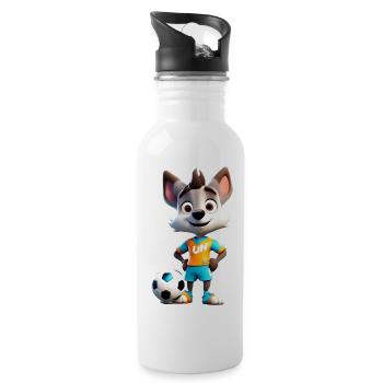 Wolf Soccer - Water bottle with straw - white - Right
