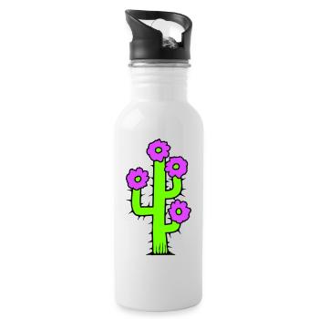 Cactus Plant Prickly Spiny Deserts Cacti - Water bottle with straw - white - Right
