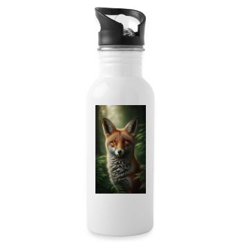Fuchs - Trinkflasche mit integriertem Trinkhalm - Weiß - Rechts
