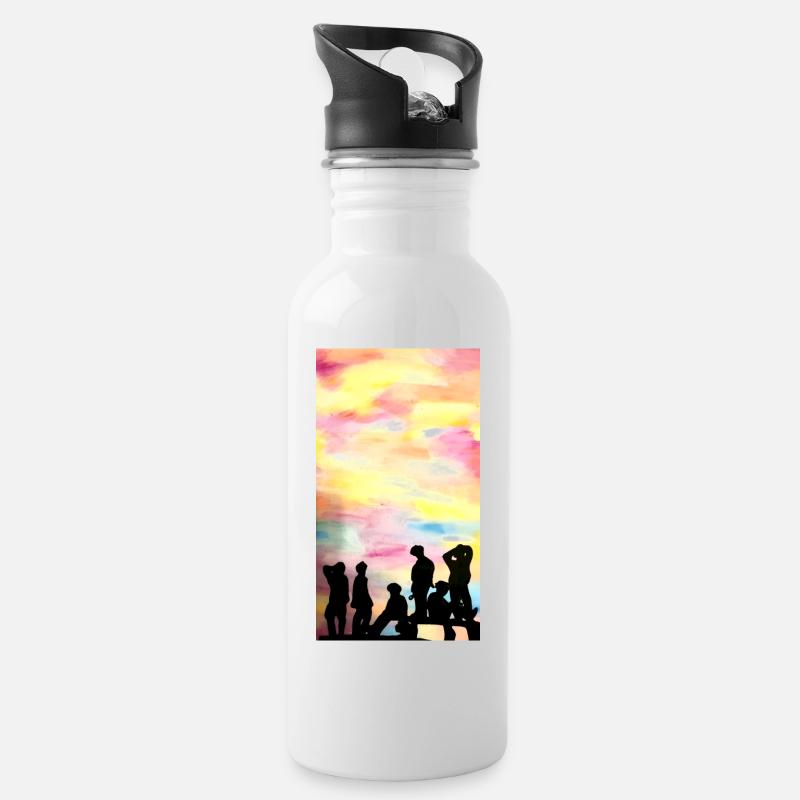 Silluette - Trinkflasche mit integriertem Trinkhalm - Weiß