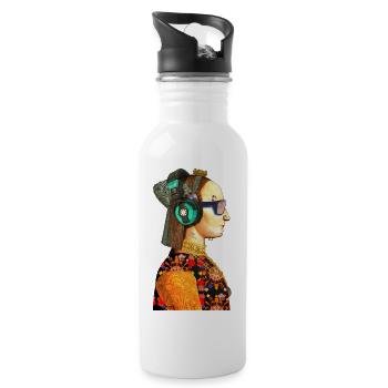 Battista Sforza - Trinkflasche mit integriertem Trinkhalm - Weiß - Rechts