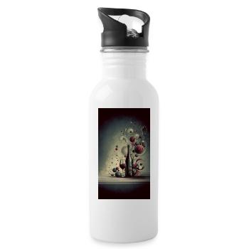 Wein 1 2 - Trinkflasche mit integriertem Trinkhalm - Weiß - Rechts