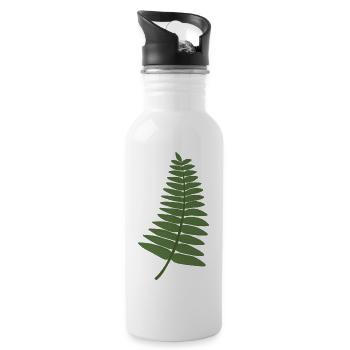 fern leaf - Water bottle with straw - white - Right