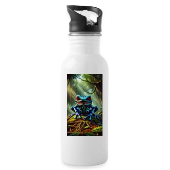 Amazonas-Frosch - Trinkflasche mit integriertem Trinkhalm - Weiß - Rechts