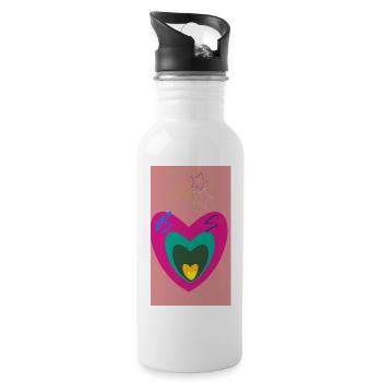 T-shirt - Water bottle with straw - white - Right