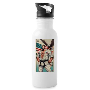 American Karate MASTER - Water bottle with straw - white - Right