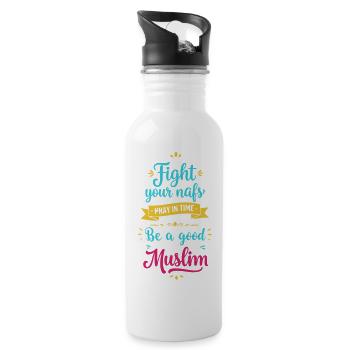 Be Good - Water bottle with straw - white - Right