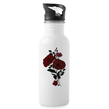 Blume - Trinkflasche mit integriertem Trinkhalm - Weiß - Rechts