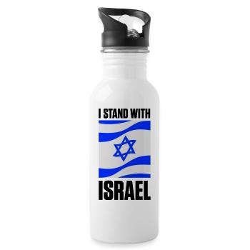 I Stand With Israel - Water bottle with straw - white - Right