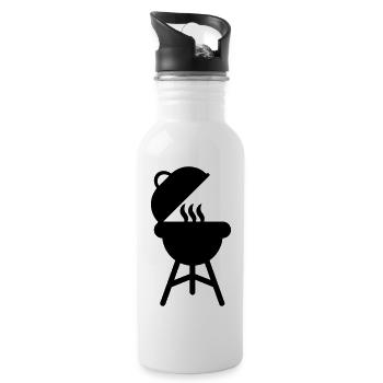 BBQ Grill Smoker - Trinkflasche mit integriertem Trinkhalm - Weiß - Rechts
