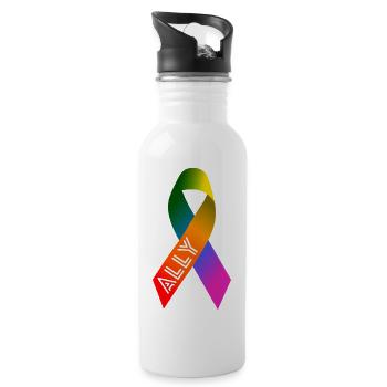Queer Community Ally Loop - Water bottle with straw - white - Right