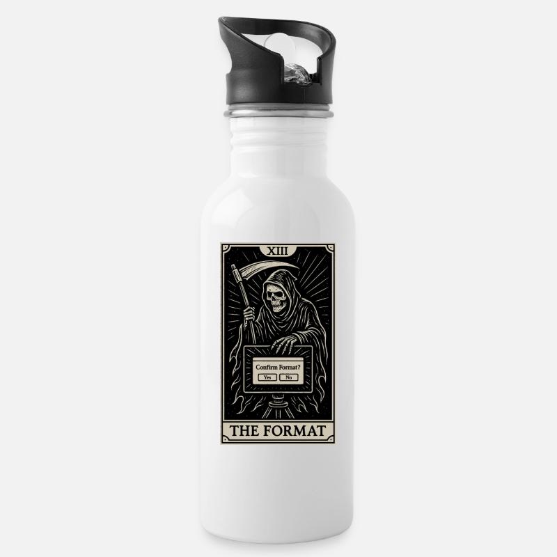 Datafararding Tarot : Mort du format - Gourde avec paille intégrée - blanc