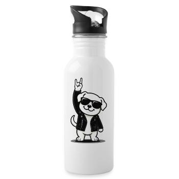Rock 'n' Roll Puppy - Water bottle with straw - white - Right