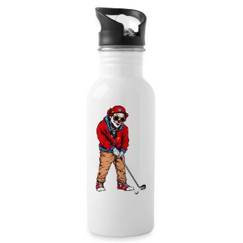 Golf Clowns - Trinkflasche mit integriertem Trinkhalm - Weiß - Rechts