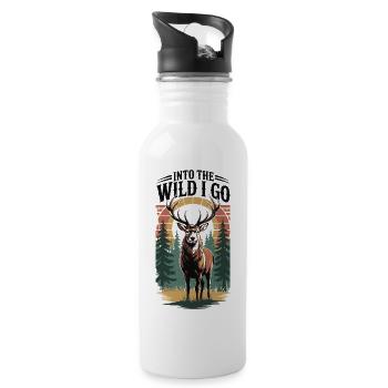 Hiking - Into the Wild I Go - Water bottle with straw - white - Right