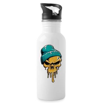 Skull Skeleton Style Urban - Water bottle with straw - white - Right