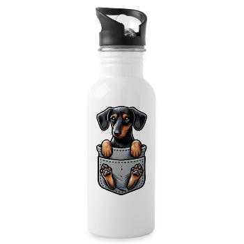 Dachshund Dog Dachshund Breeder Dachshund Lover Dachshund - Water bottle with straw - white - Right