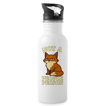  Grummel-Fuchs – Not a People Person - Trinkflasche mit integriertem Trinkhalm - Weiß - Rechts