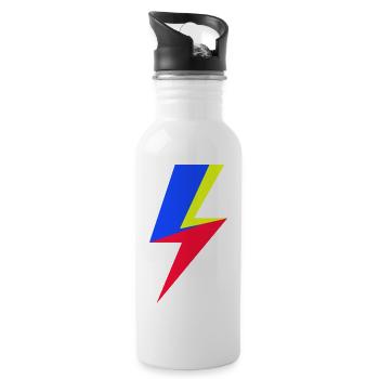 TriColor Balken - Trinkflasche mit integriertem Trinkhalm - Weiß - Rechts